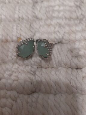 Kendra Scott Mint Green Teardrop Stud Earrings